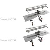 Easydrain Compact TAF afvoergoot enkele plaat 60cm 30mm met Zero design rooster RVS EDCOMTAF60030