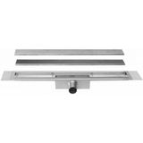 Easydrain Compact TAF afvoergoot enkele plaat 100cm 50mm met Zero design rooster RVS EDCOMTAF100050