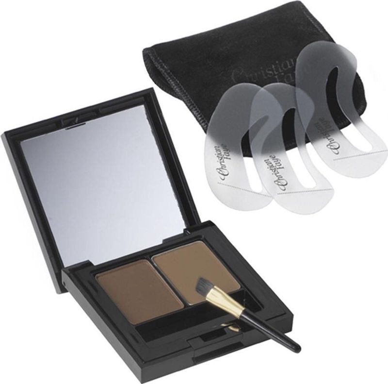 Christian Faye - Eyebrow Make Up Duo Wenkbrauwpoeder 3 g Dark Brown