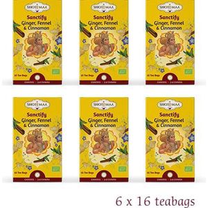 Kruidenthee - BIO -Shoti Maa Chakras ""Sanctify-Je Souhaite"" Gember Venkel Kaneel BIO (6 doosjes thee)