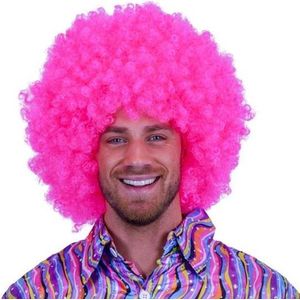 Witbaard Pruik Super Afro Unisex Roze One-size