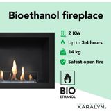 Xaralyn Riano - Bio-ethanol inbouwhaard - met keramische brander - incl. ophangstrip