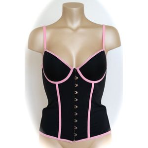 Sapph - Miss Lilly - Bustier / korset - zwart met roze accenten - maat 70B