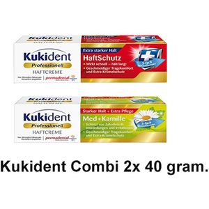 Kukident - Voordeelset 2 Stuks - Kleefpasta - Med+Kamille - 40 gram