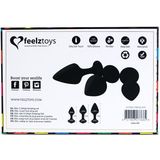 FeelzToys Bibi - Buttplug Set - Zwart - 3 stuks