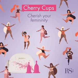 Rianne S - Cherry - Menstruatie Cup - Roze - Lichaamsveilig - Inclusief Tasje