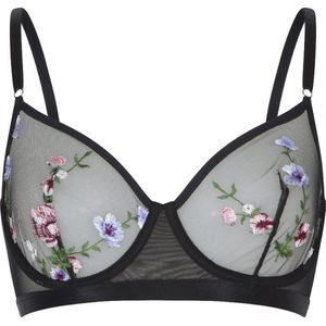 Lingadore Niet voorgevormde bh LingaDore Love flower Mesh | Maat: 80B | Kleur: Zwart/Print