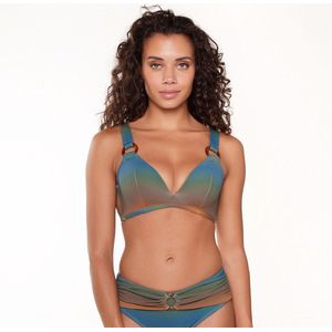 LingaDore Voorgevormde Triangel Bikinitop Blauw/Bruin