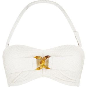 LingaDore - Gold Mermaid Bandeau Bikini Top - maat 36 - Wit/Goud