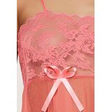 LingaDore - Babydoll - Zwart - Semi-transparant - Kant en Dot Mesh