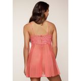 LingaDore - Babydoll - Zwart - Semi-transparant - Kant en Dot Mesh