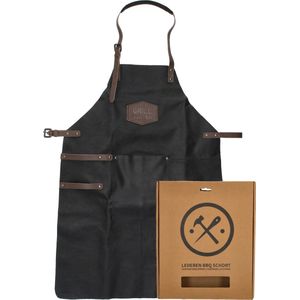 Old West BBQ Schort Barbecue Schort Leer - Zwart