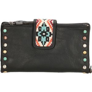 Micmacbags New Navajo Zwarte Leren Ritsportemonnee 16848001