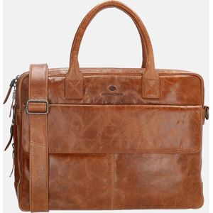 Hide & Stitches Porto Laptoptas 15,6 inch - 100% Leder - Premium Bussiness Tas - Bruin - 100% Leer