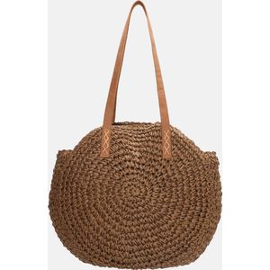 PE-Florence Rieten Ronde Shopper - Bruin