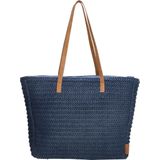 PE Florence Rieten Strandtas L Natural Life Blauw