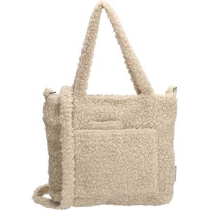 Beagles - Fluffy Teddy Shopper - Cream - Hoogwaardige Tas Met Ritssluiting