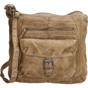Hide & Stitches Paint Rock Schoudertas - Zand - 100% Leer