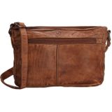 Hide & Stitches Paint Rock Crossbody Schoudertas - 100% Leder - Cognac - 100% Leer