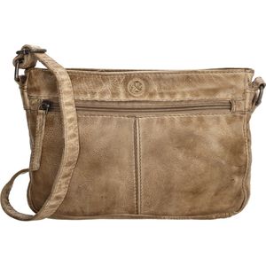 Hide & Stitches Paint Rock Crossbody Schoudertas - 100% Leder - Zand - 100% Leer