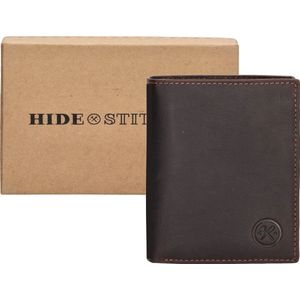 Hide & Stitches Japura Portemonnee - Donkerbruin - 100% Leer