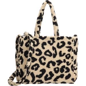 Beagles Fluffy Teddy Shopper/Schoudertas Navarra Leopard Beige