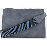 Zebra Trends Merel Crossbody Schoudertas - Trendy Zebra print Schouderband - Lichtblauw
