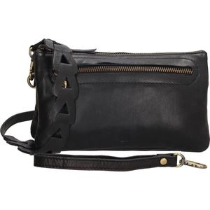 Hide & Stitches Daydreamer Schoudertas - Zwart - 100% Leer
