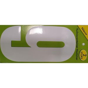 Cijfer 9 - Vuilniscontainer Nummer - 9  - verpakt per 2 stuks - cijfer sticker - nummer sticker - 17,5 cm hoog