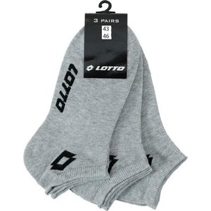 Lotto Sneaker Sokken - sport sokken - korten sokken - lotto sokken - grijs 3 Paar - Maat: 43/46