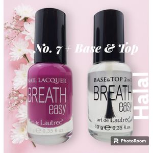 Halal Nagellak - BreathEasy - nagellak no. 07 + Base&Top - waterdoorlatend - luchtdoorlatend - Halal - Combideal