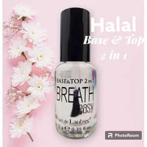 Halal Nagellak - BreathEasy - nagellak no. Base&Top - waterdoorlatend - luchtdoorlatend - Halal