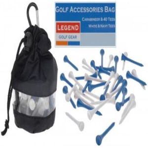 Golfpresentjes -Legend tasje met 40 wit/blauwe tees en accessories - golfcadeau - golfpresentje