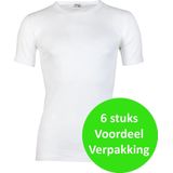 Beeren 6 stuks ondershirt heren - Ronde hals - 100 Katoen - Wit