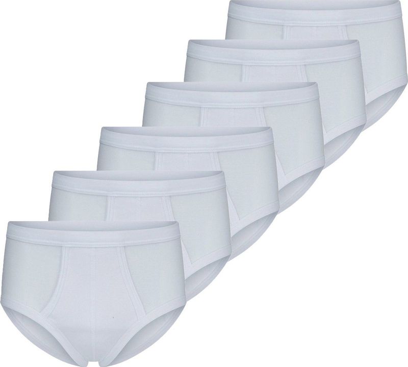 Heren Slips - Voordeelverpakking - Katoenen Onderbroek met Sluiting - Wit