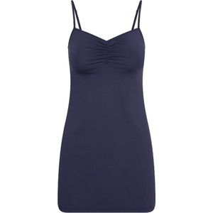 RJ Bodywear Pure Color dames jurk (1-pack), onderjurk met verstelbare bandjes, donkerblauw