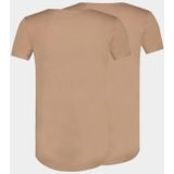 RJ Bodywear The Good Life T-shirts (2-pack) - slim fit heren T-shirts diepe V-hals - beige