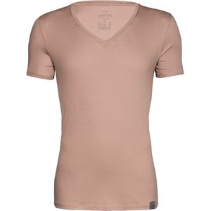 RJ Bodywear The Good Life T-shirts (2-pack) - slim fit heren T-shirts diepe V-hals - beige