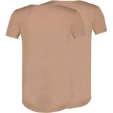 RJ Bodywear The Good Life T-shirts (2-pack) - slim fit heren T-shirts diepe V-hals - beige