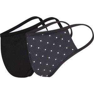 Beeren Mondkapjes Polyester/elastaan Zwart/grijs 2 Stuks