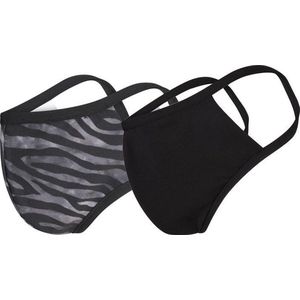 Dames 2-Pack Mondkapjes Zebra/Zwart maat S