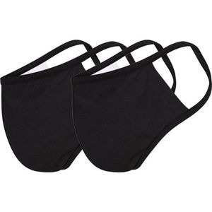 2 Pack Mondkapje wasbaar S zwart/zwart