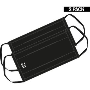 RJ 2-Pck Mondkapjes Professioneel Zwart One Size