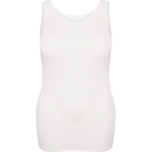 RJ Bodywear Pure Color dames top extra lang (1-pack) - hemdje met brede banden - wit