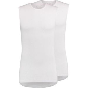RJ Bodywear Everyday - Assen - 2-pack - mouwloos T-shirt O-hals - wit rib