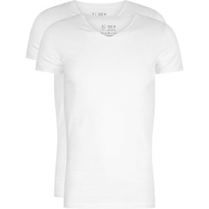 RJ Bodywear Everyday - Den Bosch - 2-pack - stretch T-shirt V-hals - wit
