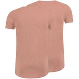 RJ Bodywear Everyday - Nijmegen - 2-pack - stretch T-shirt diepe V-hals - beige