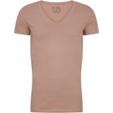 RJ Bodywear Everyday - Nijmegen - 2-pack - stretch T-shirt diepe V-hals - beige