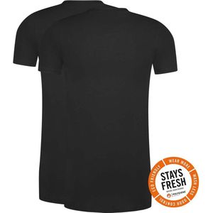 RJ Bodywear Everyday Venlo T-shirt (2-pack) - heren T-shirt met V-hals - zwart