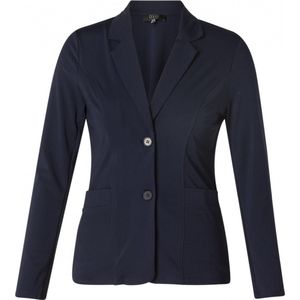 ES&SY getailleerde blazer van travelstof donkerblauw